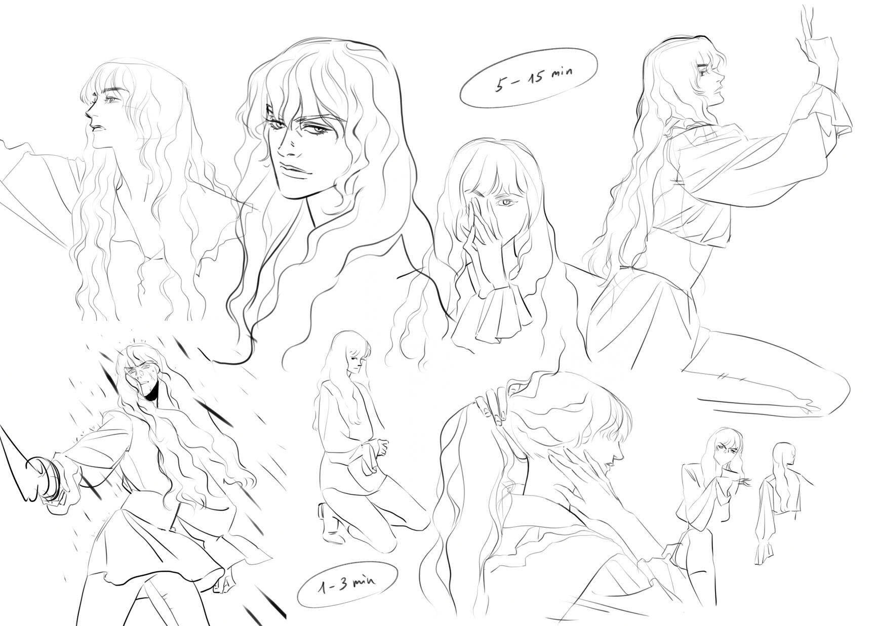Life Drawing at Zeet Studio Sketch. Theme: Griffith from "Berserk"